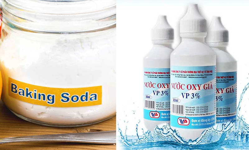 Kết hợp baking soda và oxy già giúp khắc phục vệt ố vàng trên răng